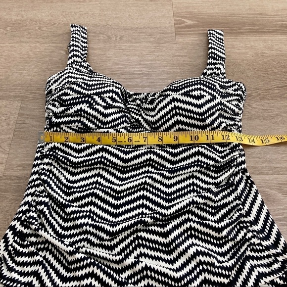 2BAMBOO Twist Underwire Tankini Swim Top Zig Zag Print - Picture 9 of 13